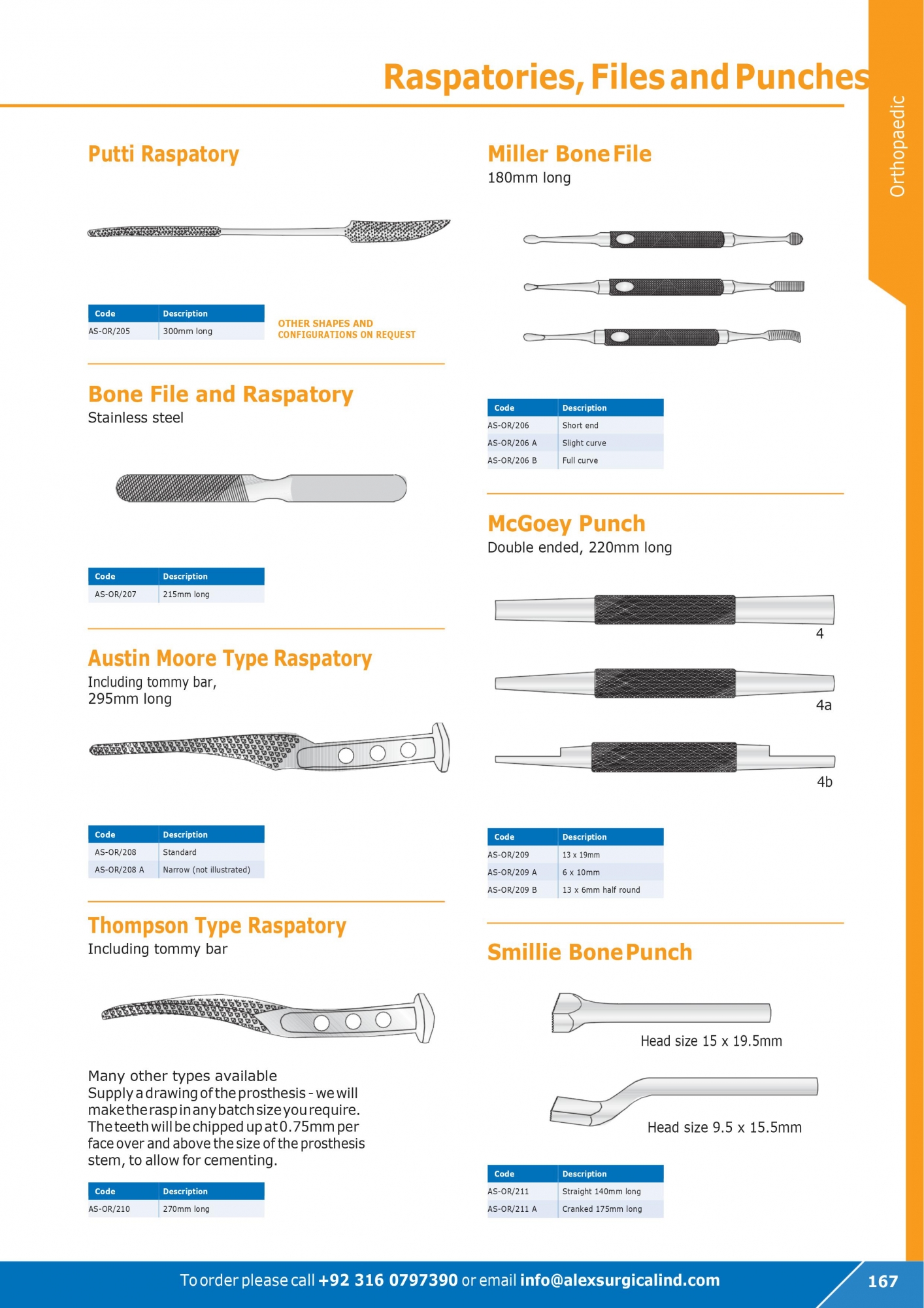 Raspatories, Files and Punches